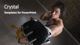  Presentation with boxer - PPT layouts featuring muaythai - high angle shot of bare background and a dark gray colored foreground