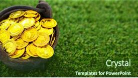  Presentation with clover - Cool new PPT theme with high angle shot of golden backdrop and a tawny brown colored foreground