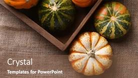  Presentation with autumn wood - Presentation design enhanced with wood box on burlap background and a coral colored foreground