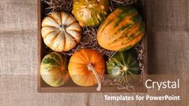  Presentation with autumn wood - Amazing presentation theme having wood box on burlap backdrop and a tawny brown colored foreground