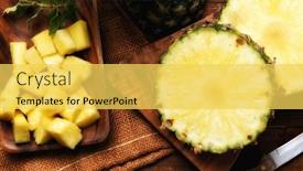  Presentation with cut - Presentation design with high-angle-shot background and a yellow colored foreground