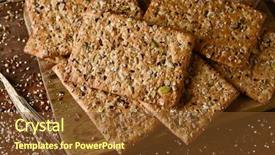  Presentation with seeds - Slides consisting of shot of some brown crackers background and a tawny brown colored foreground