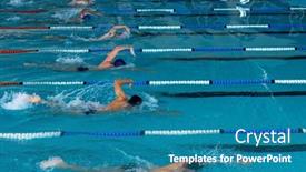  Presentation with multi ethnic group - PPT theme featuring high-angle-side-view background and a teal colored foreground