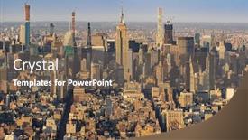  Presentation with new york city - Cool new presentation design with high-angle-view-landscape-new backdrop and a violet colored foreground