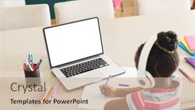  Presentation with laptop wireless - PPT layouts consisting of high-angle-view-of-african background and a coral colored foreground