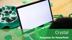  Presentation with high technology - Slide set enhanced with high-angle-view-of-african background and a shamrock green colored foreground