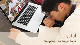  Presentation with laptop wireless - Presentation theme with high-angle-view-of-asian background and a lemonade colored foreground