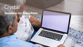  Presentation with high technology - Slide deck consisting of high-angle-view-of-biracial background and a gray colored foreground