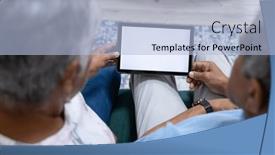  Presentation with high technology - Presentation theme enhanced with high-angle-view-of-biracial background and a light blue colored foreground