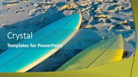  Presentation with water sports - Slide set with high-angle-view-of-blue background and a ocean colored foreground