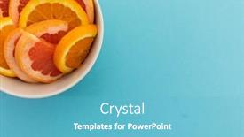  Presentation with orange fruit - Presentation theme featuring high-angle-view-of-bowl background and a teal colored foreground
