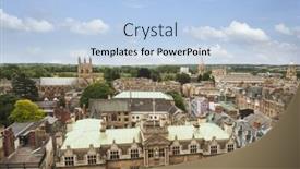  Presentation with city buildings - PPT theme featuring high angle view of buildings in a city oxford oxfordshire england background and a light blue colored foreground