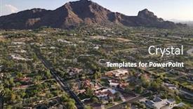  Presentation with mountain view - Presentation design consisting of high-angle-view-of-camelback background and a dark gray colored foreground