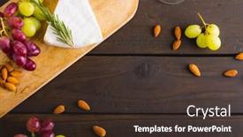  Presentation with cheese - PPT theme consisting of high-angle-view-of-cheese background and a tawny brown colored foreground