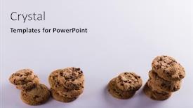  Presentation with snack food - Presentation theme featuring high-angle-view-of-cookies background and a  colored foreground