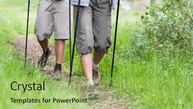  Presentation with hiking - Beautiful slides featuring high angle view of couple backdrop and a yellow colored foreground