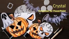  Presentation with creative - PPT theme enhanced with high-angle-view-of-creative background and a tawny brown colored foreground