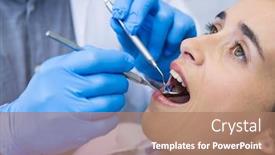  Presentation with dentist - Presentation design enhanced with high-angle-view-of-dentist background and a coral colored foreground