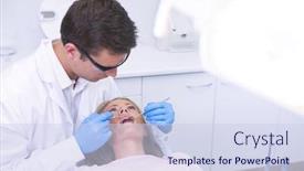  Presentation with medical equipment - Beautiful presentation theme featuring high-angle-view-of-dentist backdrop and a sky blue colored foreground