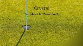  Presentation with course - Presentation theme consisting of high-angle-view-of-flagstick background and a gold colored foreground