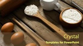  Presentation with food preparation - Slide set having high-angle-view-of-flour background and a tawny brown colored foreground