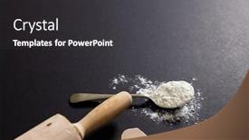  Presentation with food preparation - Theme consisting of high-angle-view-of-flour background and a dark gray colored foreground