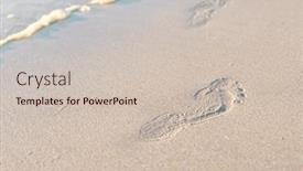  Presentation with footprints - Slide deck with high-angle-view-of-footprints background and a soft green colored foreground