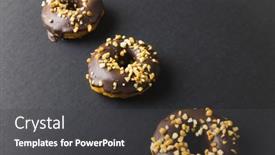  Presentation with donuts chocolate - Slides featuring high-angle-view-of-fresh background and a dark gray colored foreground