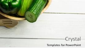  Presentation with green fresh food - Presentation theme consisting of high-angle-view-of-fresh background and a  colored foreground