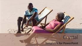  Presentation with happy retirement - Slides with high-angle-view-of-happy background and a coral colored foreground