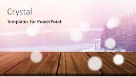  Presentation with pine trees - Colorful PPT theme enhanced with high angle view of hardwood floor against snow covered pine trees on lakeside backdrop and a cream colored foreground