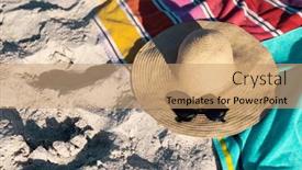  Presentation with hat - Slides with high-angle-view-of-hat background and a coral colored foreground