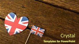  Presentation with shape heart - PPT theme with high-angle-view-of-heart background and a tawny brown colored foreground