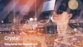  Presentation with high level - Colorful slides enhanced with high angle view of illuminated backdrop and a coral colored foreground