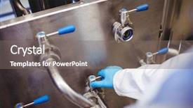  Presentation with brewery - Theme having high angle view of manufacturer adusting pipe at brewery background and a gray colored foreground