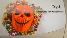  Presentation with mask - Theme consisting of high angle view of monster background and a mint green colored foreground