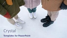  Presentation with ice rink - Beautiful slide set featuring high-angle-view-of-people backdrop and a sky blue colored foreground