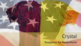  Presentation with blue red and yellow - PPT theme featuring high angle view of red background and a yellow colored foreground