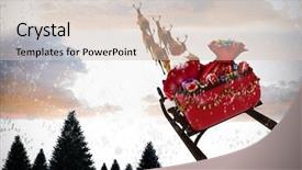  Presentation with falling snow - Cool new presentation with high angle view of santa backdrop and a soft green colored foreground