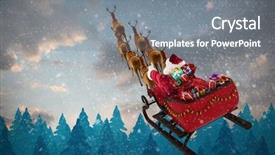  Presentation with fir tree - Audience pleasing theme consisting of high angle view of santa backdrop and a gray colored foreground