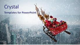  Presentation with santa - Colorful PPT layouts enhanced with high angle view of santa backdrop and a sky blue colored foreground