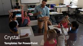  Presentation with elementary - Beautiful PPT layouts featuring high-angle-view-of-school backdrop and a tawny brown colored foreground