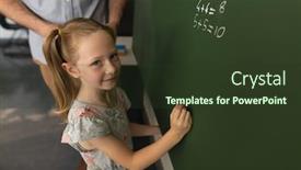  Presentation with chalk board - Amazing presentation design having high-angle-view-of-schoolgirl backdrop and a tawny brown colored foreground