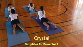  Presentation with high school - Slides enhanced with high-angle-view-of-schoolkids background and a tawny brown colored foreground