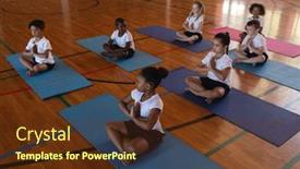  Presentation with high school - Slide set having high-angle-view-of-schoolkids background and a tawny brown colored foreground