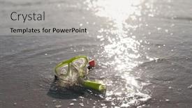  Presentation with water sun - Presentation design with high-angle-view-of-scuba background and a light gray colored foreground