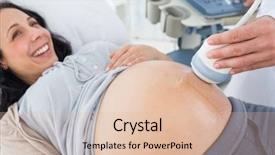  Presentation with ultrasound - Amazing PPT theme having high angle view of smiling backdrop and a  colored foreground