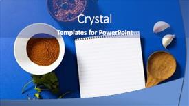  Presentation with herbs blue - Presentation theme having high-angle-view-of-spices background and a  colored foreground