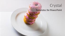  Presentation with donuts pink - Slide deck with high-angle-view-of-stack background and a lemonade colored foreground