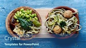  Presentation with vegan - Cool new slide deck with high-angle-view-of-two backdrop and a ocean colored foreground